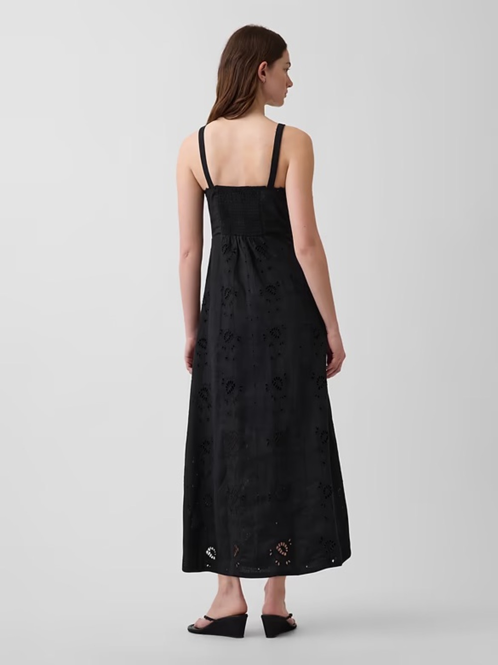 GAP Linen-Blend Embroidered Cami Maxi Dress - Picture 2 of 7